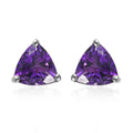 Premium Moroccan Amethyst Solitaire Stud Earrings in Platinum Over Sterling Silver 3.50 ctw - Sticky add to cart bar