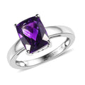 Premium Moroccan Amethyst Solitaire Ring in Platinum Over Sterling Silver (Size 10.0) 2.10 ctw - Sticky add to cart bar