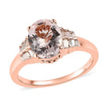 Pink Morganite and Diamond Ring in Vermeil Rose Gold Over Sterling Silver (Size 10.0) 1.65 ctw - Sticky add to cart bar