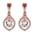 Pink Morganite and Multi Gemstone Dangling Earrings in Vermeil Rose Gold Over Sterling Silver 2.90 ctw - Sticky add to cart bar