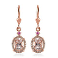 Pink Morganite and Multi Gemstone Lever Back Earrings in Vermeil Rose Gold Over Sterling Silver 2.50 ctw - Sticky add to cart bar