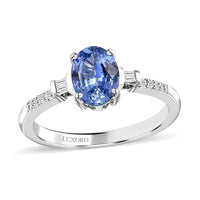 Luxoro 14K White Gold AAA Ceylon Blue Sapphire and G-H I3 Diamond Ring 1.40 ctw