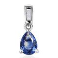 Luxoro AAA Ceylon Blue Sapphire and G-H I3 Diamond 0.85 ctw Pendant without Chain in 14K White Gold - Sticky add to cart bar