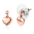 Vermeil Rose Gold Over Sterling Silver Heart Earrings 0.80 Grams - Sticky add to cart bar