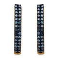 Venice Blue Diamond Hoop Earrings in Vermeil YG Over Sterling Silver, Diamond Jewelry, Birthday Anniversary Wedding Gifts For Her 0.33 ctw - Sticky add to cart bar