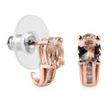 Marropino Morganite and Diamond J Hoop Earrings in Vermeil Rose Gold Over Sterling Silver 1.35 ctw - Sticky add to cart bar