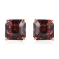 Luxoro 10K Rose Gold Asscher Cut Premium Pink Zircon Solitaire Stud Earrings 3.50 ctw - Sticky add to cart bar