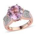 Patroke Kunzite and Moissanite Ring in Vermeil Rose Gold Over Sterling Silver 6.90 ctw - Sticky add to cart bar