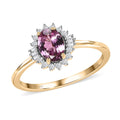 Luxoro 10K Yellow Gold AA Narsipatnam Purple Spinel and Diamond Halo Ring 0.90 ctw - Sticky add to cart bar