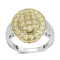 Luxoro I3 Natural Yellow and White Diamond Ring, 14K White and Yellow Gold Ring, Diamond Cluster Ring, Diamond Jewelry For Her 1.75 ctw - Sticky add to cart bar