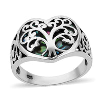 Bali Legacy Abalone Shell Heart Ring in Sterling Silver