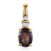 Luxoro 10K Yellow Gold Premium Tanzanian Lavender Spinel and Diamond Pendant 0.90 ctw