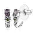 Tanzanian Lavender Spinel and Chrome Diopside J-Hoop Earrings in Platinum Over Sterling Silver 0.85 ctw - Sticky add to cart bar