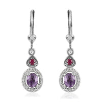 Tanzanian Lavender Spinel and Multi Gemstone Dangling Earrings in Platinum Over Sterling Silver 1.25 ctw