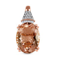 Luxoro 14K Rose Gold AAA Marropino Morganite and G-H I2 Diamond Pendant without Chain 9.25 ctw - Sticky add to cart bar