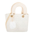White Faux Leather Crossbody Bag (7.08"x6.1"x 3.14") - Sticky add to cart bar