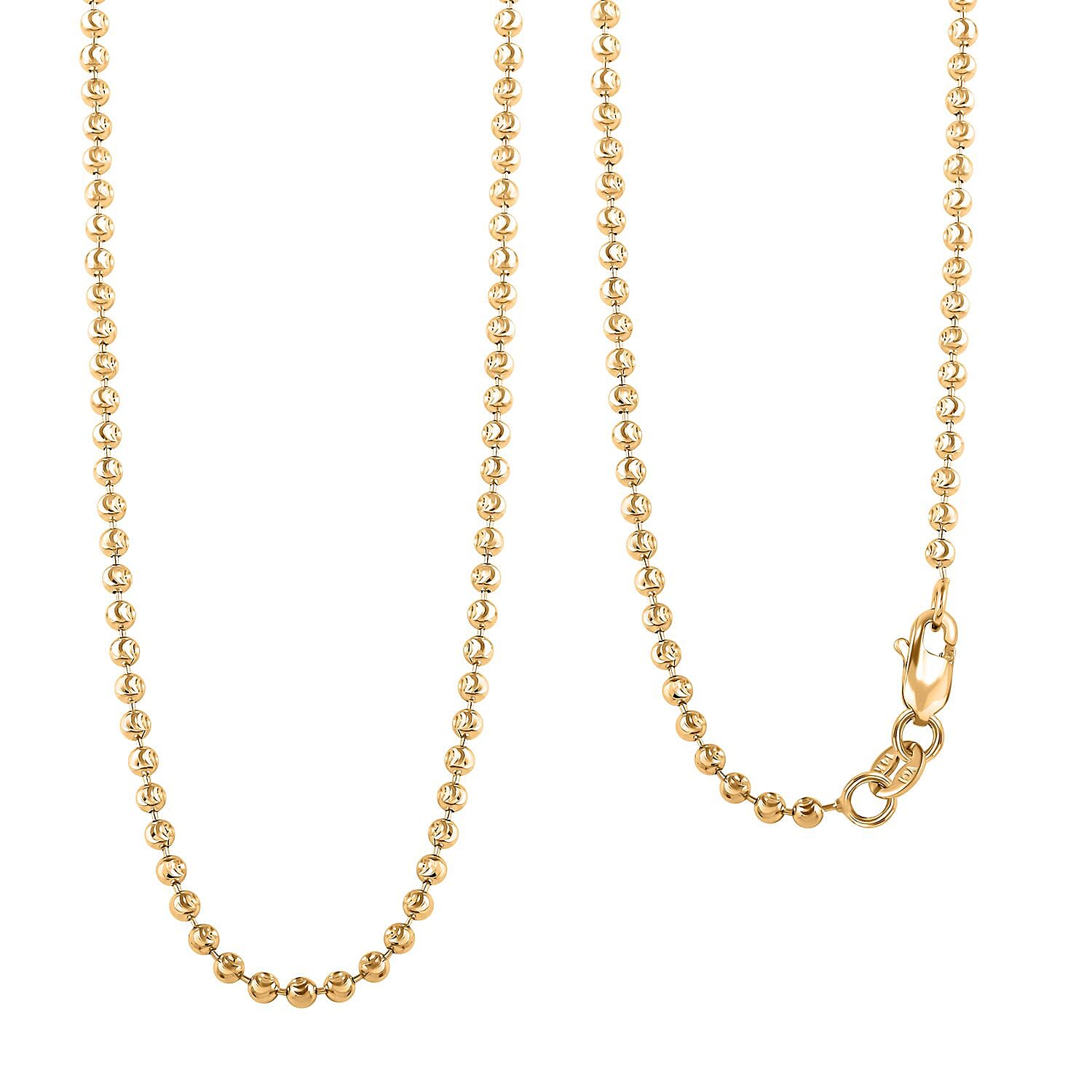 14K Yellow Gold 2mm Moon Chain Necklace (18 Inches) (5.70 g)