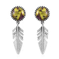 Artisan Crafted Tasmanian Stichtite Dangle Earrings in Sterling Silver 6.30 ctw - Sticky add to cart bar