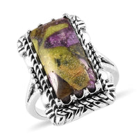 Artisan Crafted Tasmanian Stichtite Ring in Sterling Silver 5.70 ctw