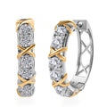 Moissanite Hoop Earrings in Vermeil Yellow Gold and Platinum Over Sterling Silver 1.25 ctw - Sticky add to cart bar