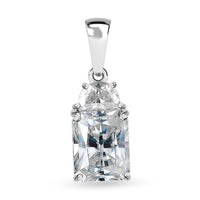 Luxoro 10K White Gold Radiant Cut Moissanite Pendant 3.75 ctw