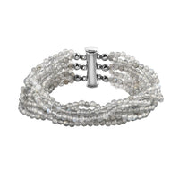 Malagasy Labradorite Multi-row Bracelet in Sterling Silver (7.25 In) 118.00 ctw