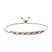 Marropino Morganite and Champagne Zircon Bolo Bracelet in Vermeil Rose Gold Over Sterling Silver 2.25 ctw