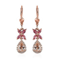 Marropino Morganite and Multi Gemstone Lever Back Earrings in Vermeil Rose Gold Over Sterling Silver 1.85 ctw - Sticky add to cart bar