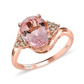 Luxoro 14K Rose Gold AAA Palmeiras Pink Morganite and G-H I2 Diamond Ring (Size 10.0) 2.50 ctw - Sticky add to cart bar