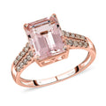 Luxoro 14K Rose Gold AAA Pink Morganite and G-H I2 Diamond Ring 3.15 ctw - Sticky add to cart bar
