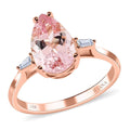 Iliana 18K Rose Gold AAA Pink Morganite and G-H SI Diamond Ring 1.90 ctw - Sticky add to cart bar
