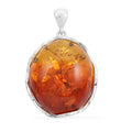 Baltic Amber Round Pendant in Sterling Silver - Sticky add to cart bar