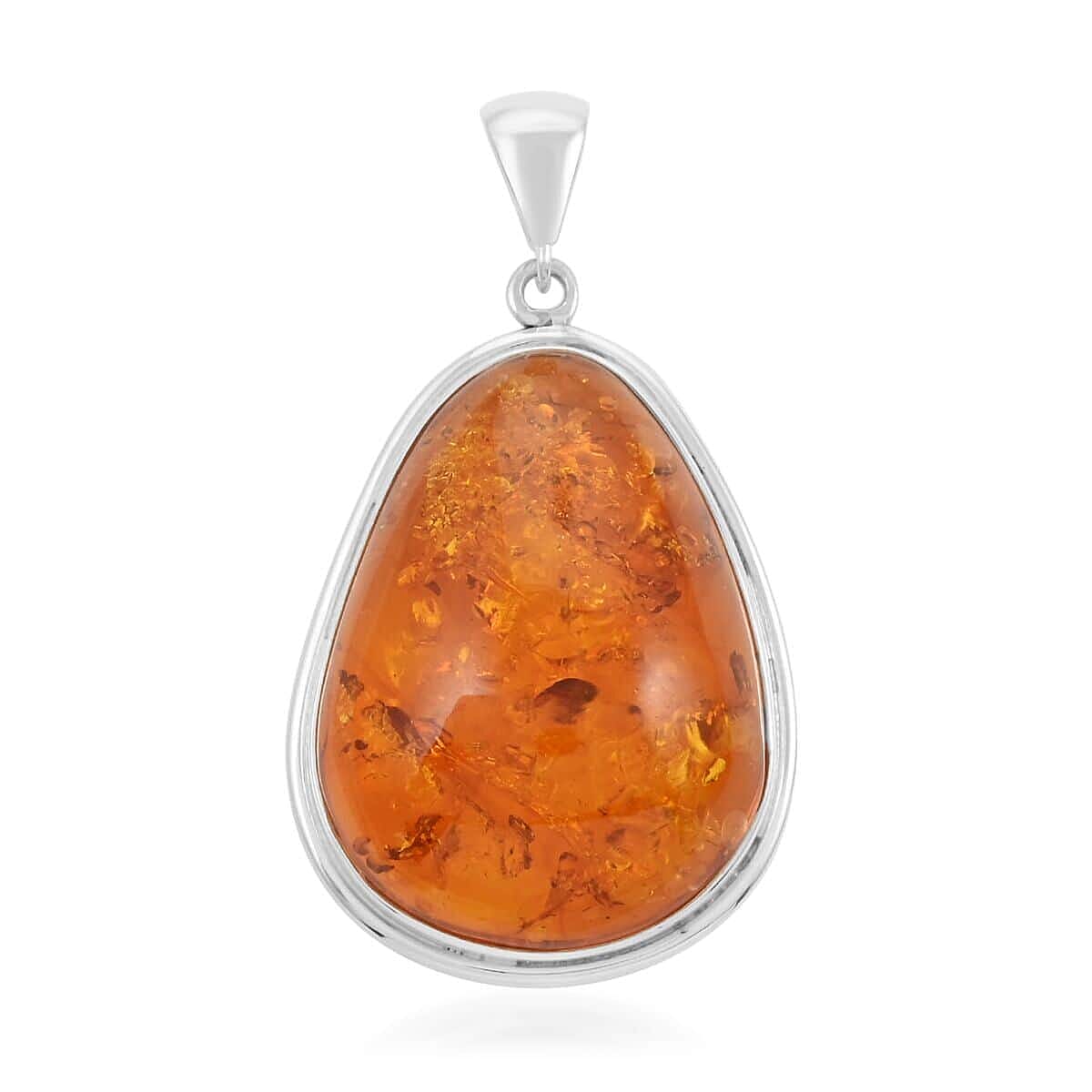 Baltic Amber Pendant in Sterling Silver 9 Grams