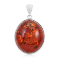 Baltic Amber Round Pendant in Sterling Silver 8.8 Grams - Sticky add to cart bar