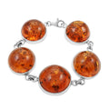 Baltic Amber Round Cab Bracelet in Sterling Silver (7.50 In) - Sticky add to cart bar