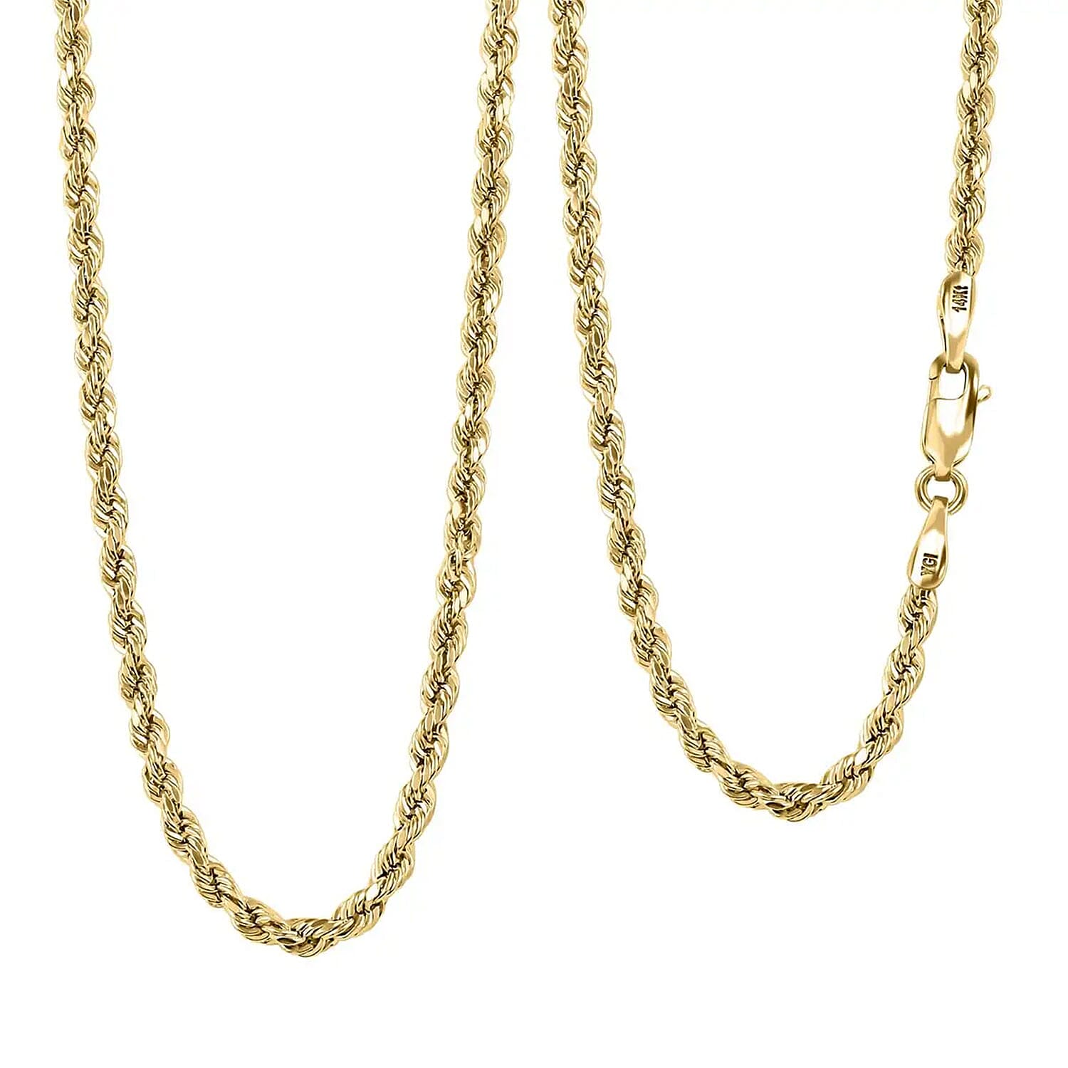 14K Yellow Gold Rope Chain Necklace, Rope Necklace, Gold Chain, Gold Necklace, 22 Inch Necklace, Gold Jewelry 3mm 5.5 Grams