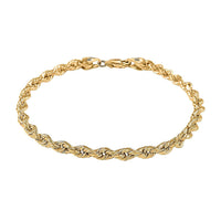 10K Yellow Gold 4mm Rope Chain Bracelet (8.00 In) 2.8 Grams