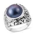 Bali Legacy Blue Mabe Pearl Ring in Sterling Silver (Size 5.0) - Sticky add to cart bar