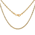 14K Yellow Gold 2.52mm Rope Necklace 18 Inches 3.20 Grams - Sticky add to cart bar