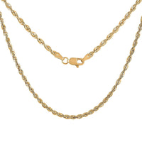 10K Yellow Gold 3.05mm Rope Necklace 18 Inches 3.40 Grams
