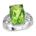 Chartreuse Quartz (Triplet) Solitaire Ring in Stainless Steel 7.25 ctw - Sticky add to cart bar