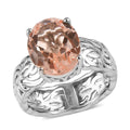 Morganique Quartz (Triplet) Solitaire Ring in Platinum Over Sterling Silver 5.15 ctw - Sticky add to cart bar