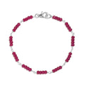 Niassa Ruby (FF) Beaded Bracelet in Sterling Silver (7.25 In) 15.10 ctw - Sticky add to cart bar
