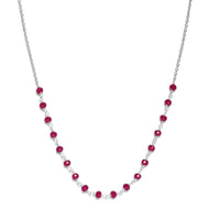 Niassa Ruby (FF) Necklace 18 Inches in Sterling Silver 2.40 ctw