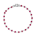 Niassa Ruby (FF) Beaded Bracelet in Sterling Silver (7.25 In) 6.00 ctw - Sticky add to cart bar