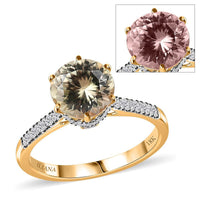 Iliana 18K Yellow Gold 120 Facet Turkizite and G-H SI Diamond Ring (Size 7.0) 2.35 ctw