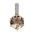Iliana 18K Yellow Gold 120 Facet AAA Turkizite and G-H SI Diamond Pendant 2.40 ctw - Sticky add to cart bar