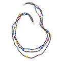 Multi Gemstone Beaded Necklace 20 Inches in Sterling Silver 121.50 ctw - Sticky add to cart bar