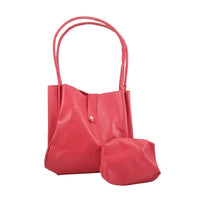 Black Faux Leather Tote Bag (15.35"x10.24"x3.94") and Purse (7.09"x5.12"x 1.97")