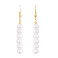 White Freshwater Pearl 5-7mm Dangle Earrings in Goldtone - Sticky add to cart bar